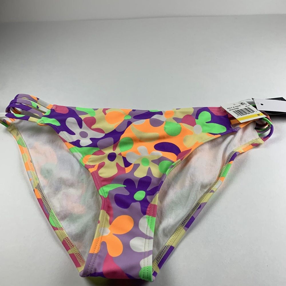 Salt + Cove‎ Daisy Daisy Strappy-Side Bikini Bottom Women's Small Multi Floral